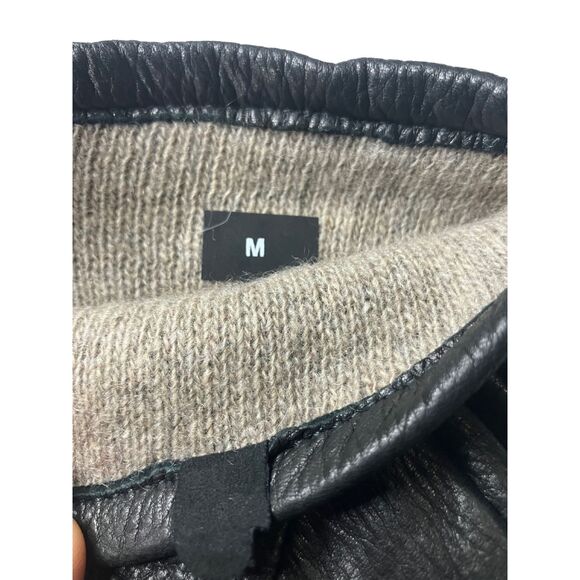 Genuine Leather Gloves 100% Cashmere Lined Black Winter Luxury Size M - Picture 6 of 6